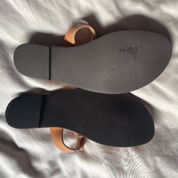 Handmade Greek Toe Ring Strap Sandals - Tan - Size 41 - Picture 3 of 4